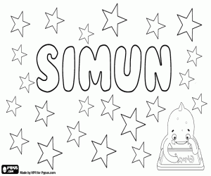 Coloriage Simun, nom pour garçon