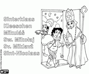 Coloriage Sinterklaas, une tradition européenne