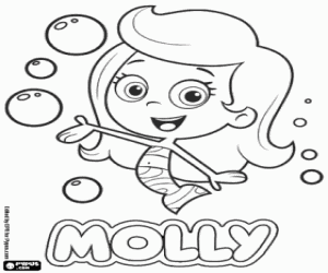 Coloriage La sirène Molly de Bubble Guppies