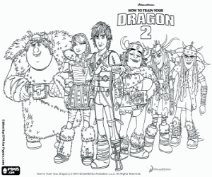 Coloriage Les six protagonistes du film