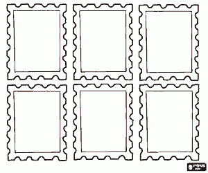 Coloriage Six timbres pour Pierre Martin le facteur