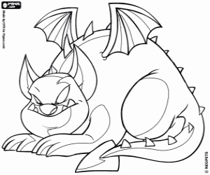 Coloriage Skeith, le dragon ailé de Neopets