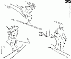 Coloriage Ski alpin et biathlon olympiques