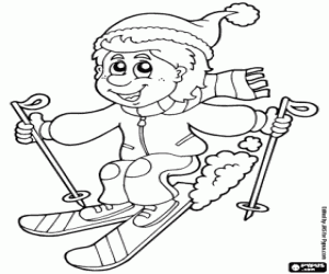 Coloriage Skieur
