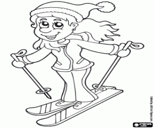 Coloriage Skieuse
