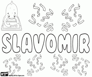 Coloriage Slavomir, nom masculin slave