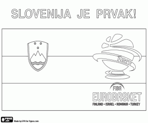 Coloriage Slovénie, champion EuroBasket 2017