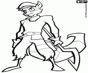 Coloriage Sly Cooper, le chef du gang