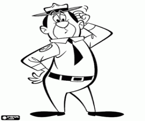 Coloriage Smith poursuit le Yogi l'ours