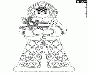 Coloriage Snegurochka, une tradition slave