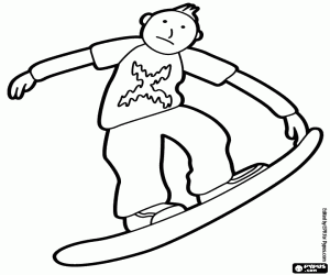 Coloriage Snowboard acrobatique