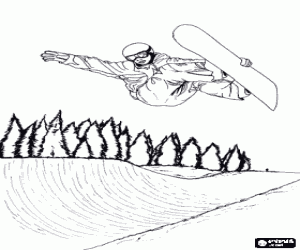 Coloriage Snowboard style libre
