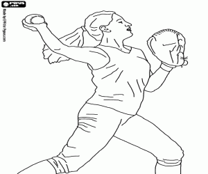 Coloriage Softball, variante du baseball