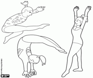 Coloriage Sol, gymnastique artistique femmes