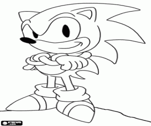 Coloriage Sonic le hérisson du jeu vidéo