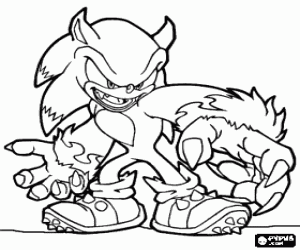 Coloriage Sonic the Werehog