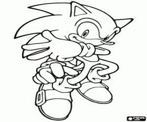 Coloriage Sonic, un héros des jeux vidéo
