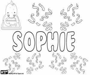 Coloriage Sophie, nom en diverses langues