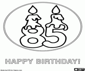 Coloriage Je vous souhaite un joyeux 85e anniversaire