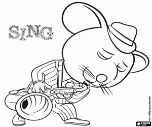 Coloriage La souris crooner Mike