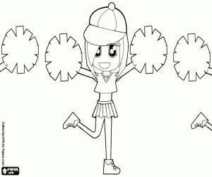 Coloriage Le spectacle des pom-pom girls