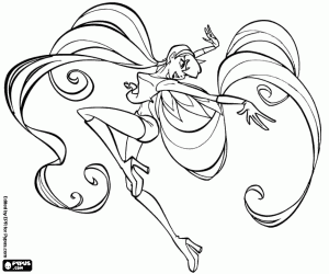Coloriage Le spectaculaire Stella, Winx Club
