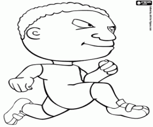 Coloriage Le sprint d'un athlète