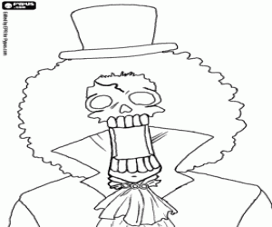 Coloriage Le squelette Brook de One Piece
