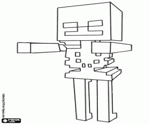 Coloriage Squelette, créature de Minecraft