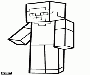 Coloriage Steve, le personnage de Minecraft