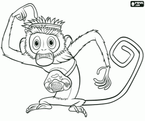 Coloriage Steve le singe, la mascotte de Flint