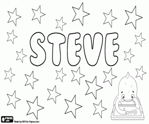 Coloriage Steve, variante de Steven