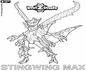 Coloriage Stingwing Max, l'un des Invizimals