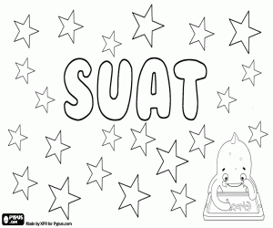Coloriage Suat, nom turc pour garçon