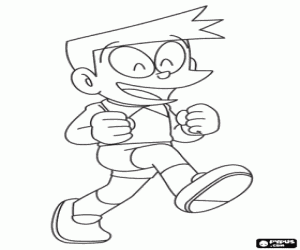 Coloriage Suneo, personnage de Doraemon