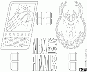 Coloriage Suns vs Bucks, finales NBA 2021