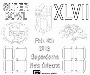 Coloriage Super Bowl 2013, Nouvelle-Orléans