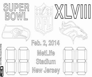 Coloriage Super Bowl 2014, New Jersey