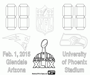 Coloriage Super Bowl 2015, Arizona
