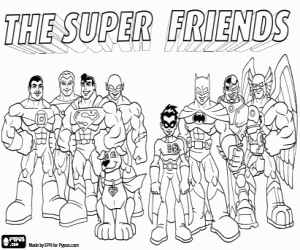 Coloriage Super Friends. Super amis