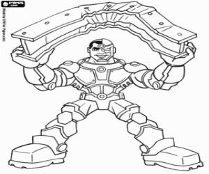 Coloriage Le super-héros Cyborg