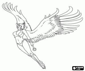Coloriage Le super-héros Hawkgirl
