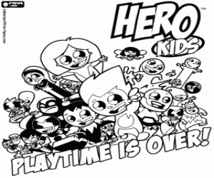 Coloriage Les super-héros Hero Kids