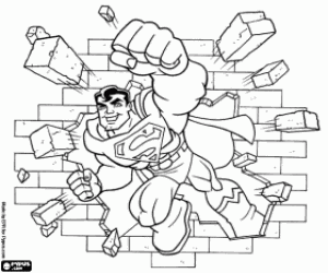 Coloriage Superman dans les comics de Super Amis