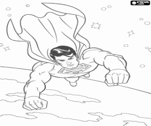 Coloriage Superman dans les étoiles