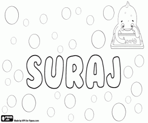 Coloriage Suraj, nom pour homme