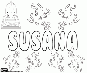 Coloriage Susana, nom féminin
