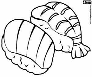 Coloriage Sushi,la nourriture japonaise plus populaire