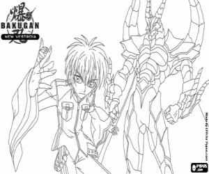 Coloriage Swemco Ace et Percival, son Bakugan