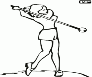 Coloriage Le swing du joueur golf